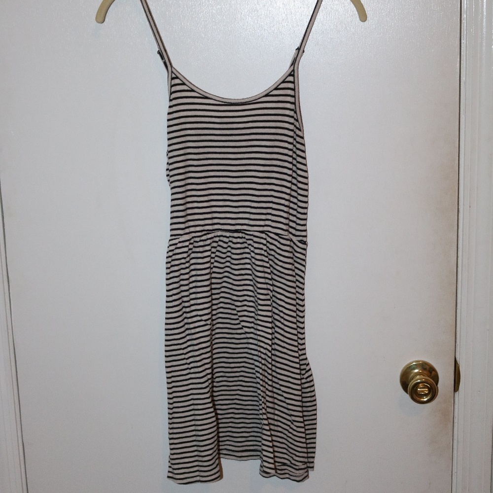 Black and White Striped Cami Dress